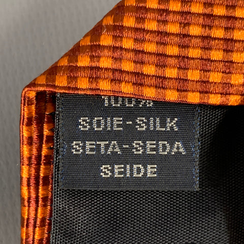 FACONNABLE Orange Copper Textured Silk Tie