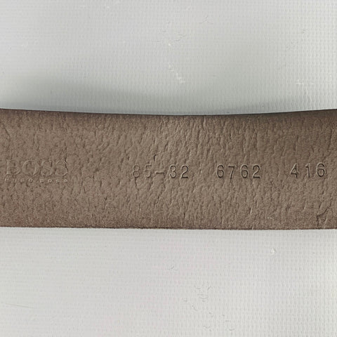 HUGO BOSS Size 32 Black Silver Croc Embossed Leather Belt