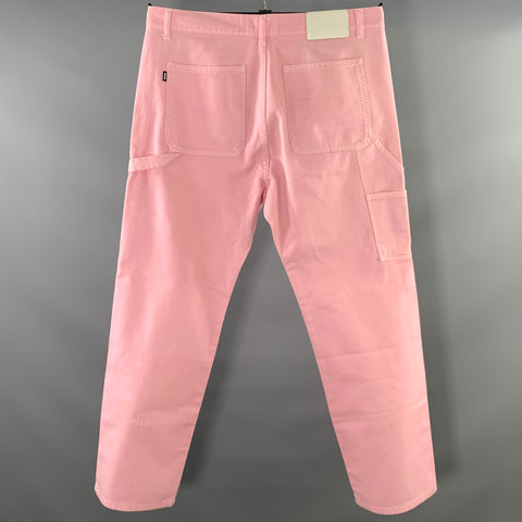 MSGM Size 36 Pink Pastel Cotton Zip Fly Casual Pants