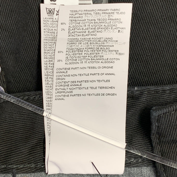 JUST CAVALLI Size 26 Black Silver Cotton Blend Denim Studded Button Fly Jeans