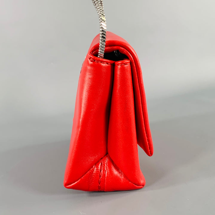 3.1 PHILLIP LIM Alix Red Silver Leather Metal Paper Clip Handbag