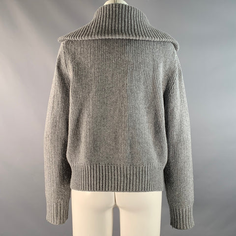 MARC JACOBS Size S Grey Cashmere / Wool Knitted Snaps Jacket