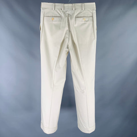 BRIONI Size 30 Cream Cotton Blend Flat Front Casual Pants