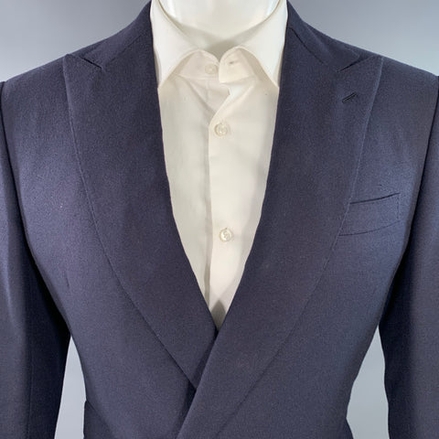 RALPH LAUREN Size 38 Regular Navy Cashmere Double Breasted Sport Coat