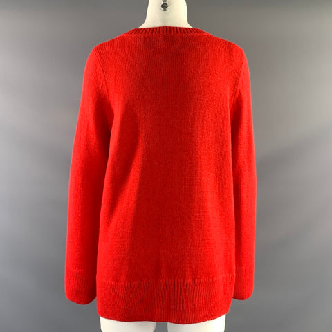 KATE SPADE Size M Red Alpaca Blend Dice Knit Sweater Womens