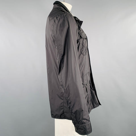 MONCLER Size XXXL Black White Polyamide Jacket