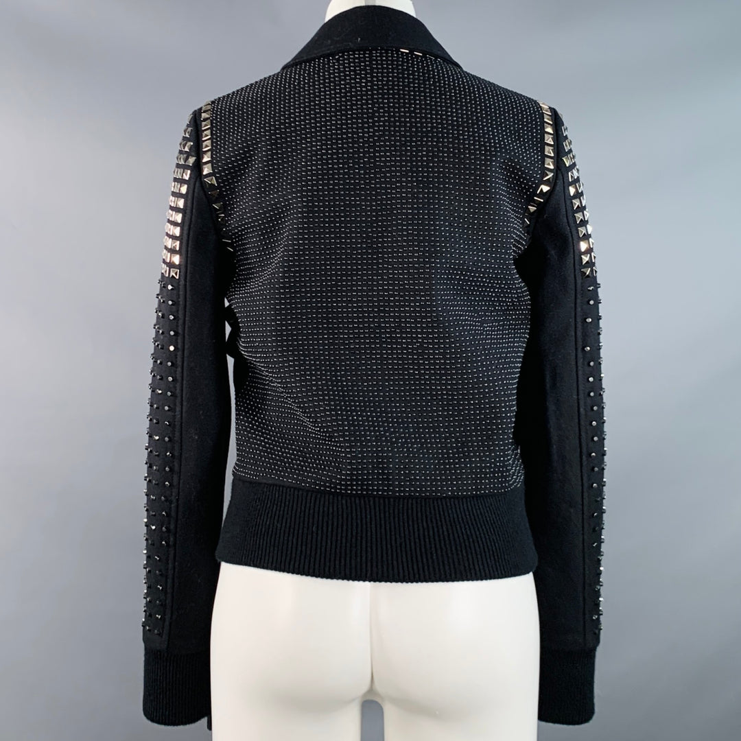 MICHAEL by MICHAEL KORS Size S Black Wool Blend Studded Cropped Jacket