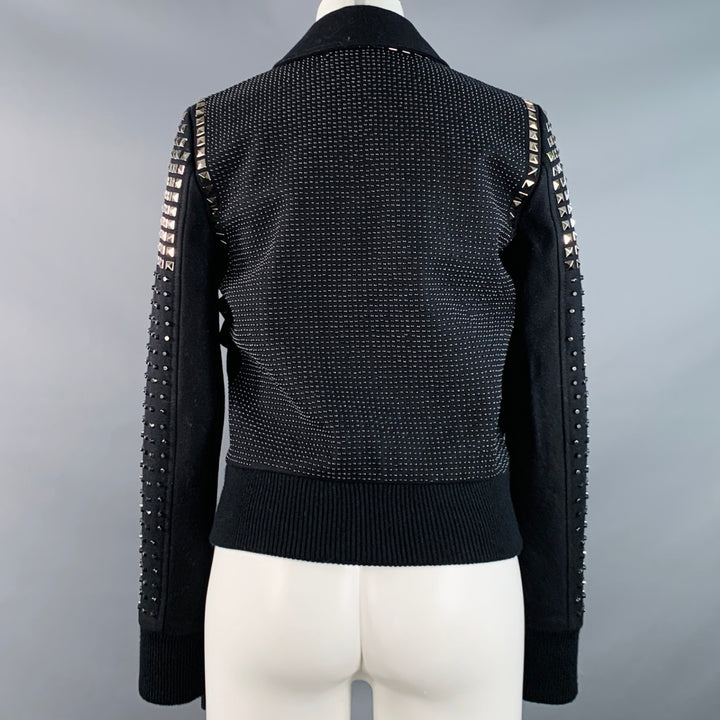 MICHAEL by MICHAEL KORS Size S Black Wool Blend Studded Cropped Jacket