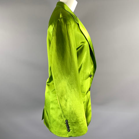 TOM FORD Size XS Green Silk Notch Lapel Blazer