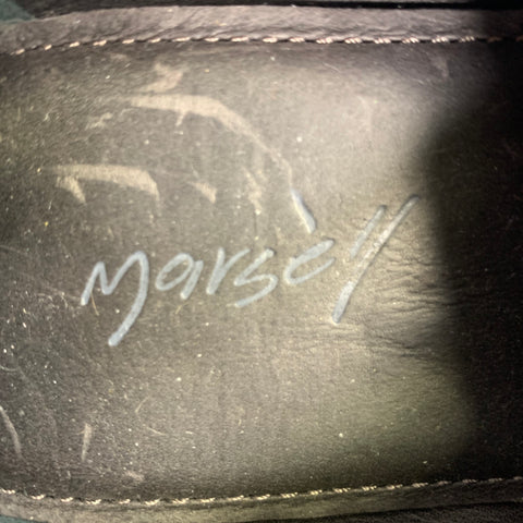 MARSELL Size 7.5 Navy Leather Derby Laces