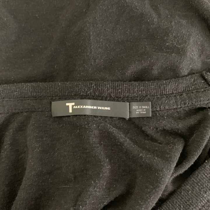 ALEXANDER WANG Size XS Black Textured Silk Rayon See Through T-shirt