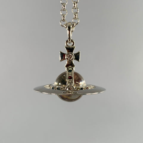 VIVIENNE WESTWOOD Silver Transparent Metal Orb Pendant Necklace