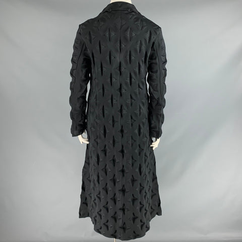 ISSEY MIYAKE Size L Black Polyester Stars Embossed Long Coat
