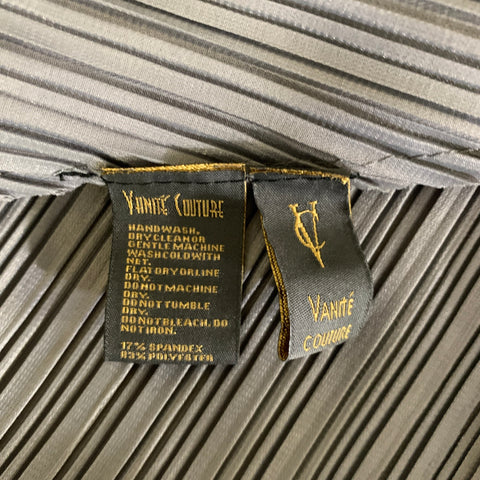 VANITE COUTURE Size One Size Grey Polyester &  Spandex Pleated  Set
