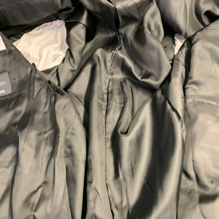 ERMENEGILDO ZEGNA Size 44 Long Black Pinstripe Wool Tuxedo