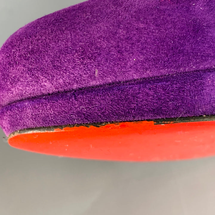 CHRISTIAN LOUBOUTIN Size 4.5 Purple Suede Platform Pumps