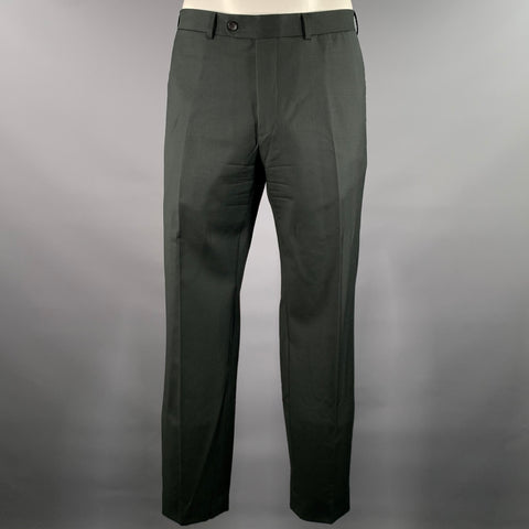 VITALE BARBERIS CANONICO Size 42 Grey Green Wool 3 Piece Suit