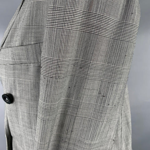 KSUBI Size S Black White Polyester Wool Glen Plaid Blazer