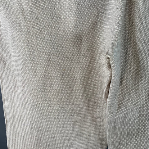 ADOLFO DOMINGUEZ Size 36 Beige Stone Woven Linen Flat Front Dress Pants
