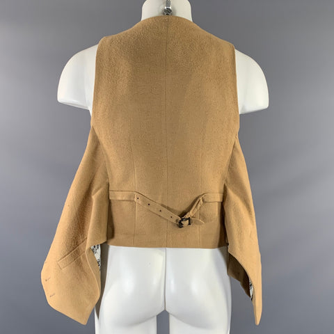 NUMBER (N)INE Size M Khaki Textured Cotton &  Silk Double Layer Vest
