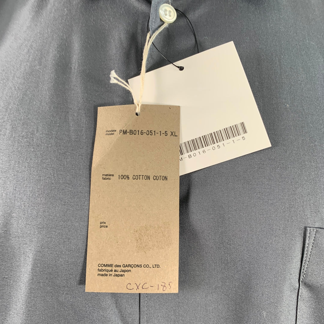 COMME des GARCONS HOMME PLUS Size XL Grey Cotton Longline Long Sleeve Shirt