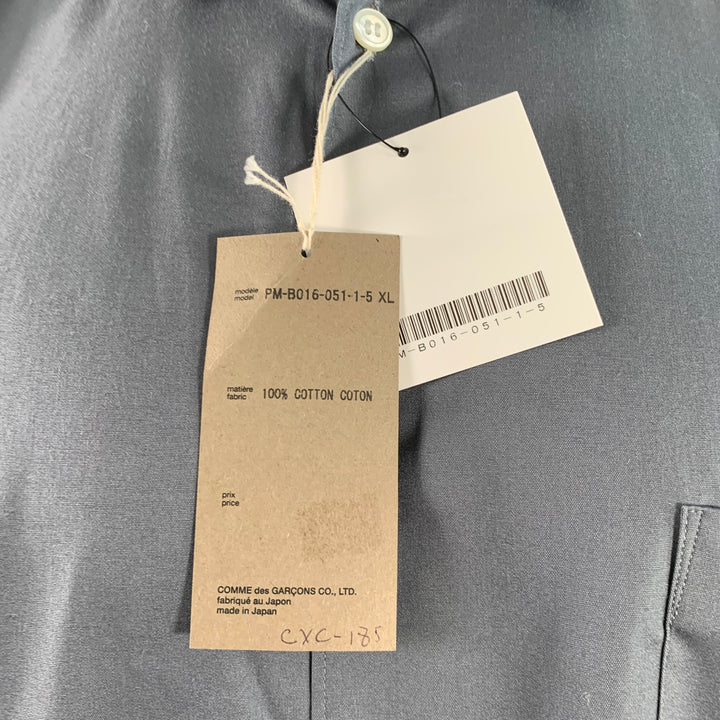 COMME des GARCONS HOMME PLUS Size XL Grey Cotton Longline Long Sleeve Shirt