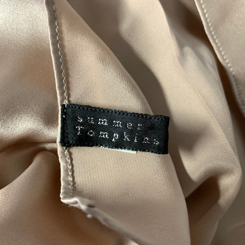 SUMMER TOMPKINS Cream Rose gold Silk Scarf