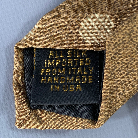 DONNA KARAN Beige Cream Polka Dot Silk Tie
