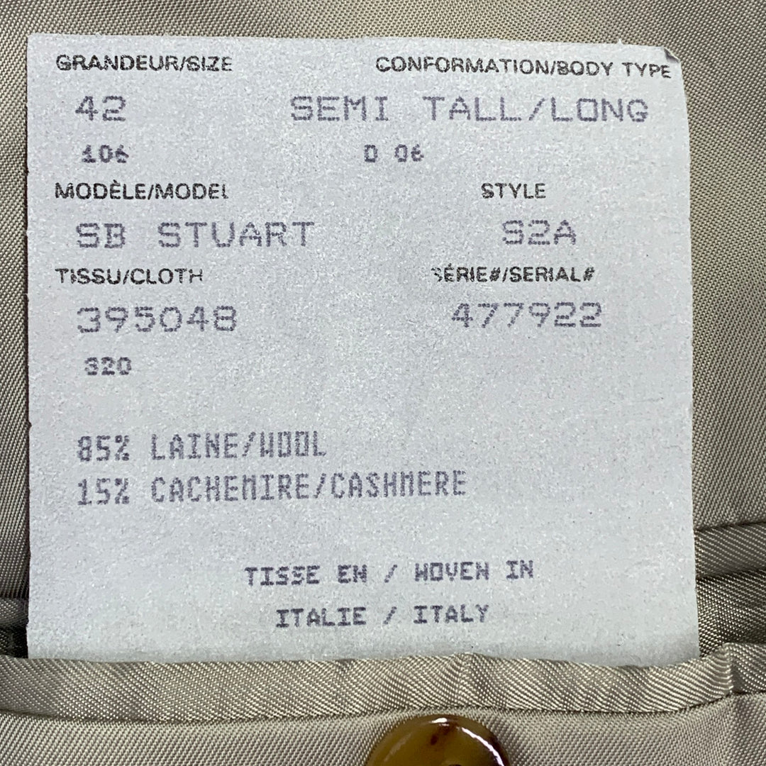 PAUL STUART Size 42 Green Woven Wool Cashmere Single Breasted Sport Coat