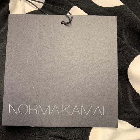 NORMA KAMALI Size L Black White Polyester Blend Polka Dot Footie Leggings