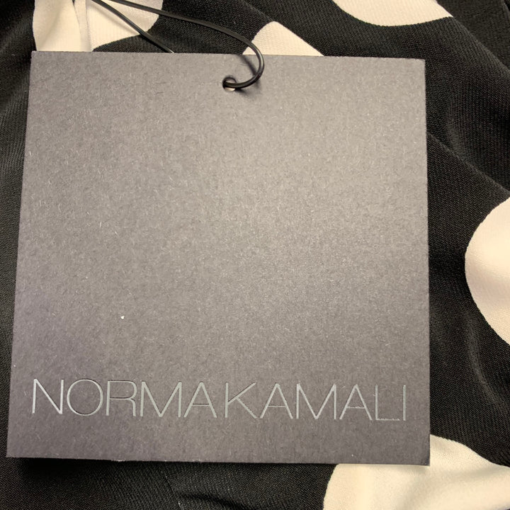 NORMA KAMALI Size L Black White Polyester Blend Polka Dot Footie Leggings