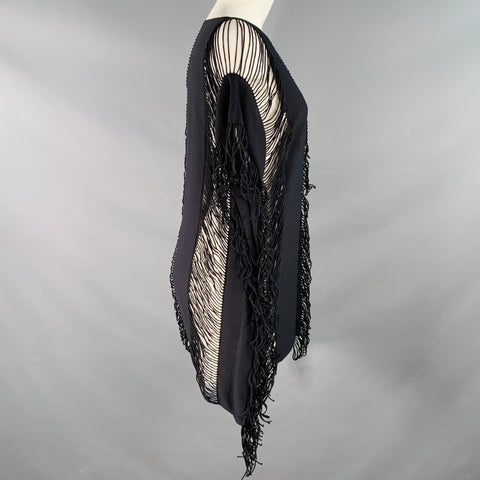 PILYQ Size S Monique Black Polyamide Blend Fringe Sleeveless Casual Top