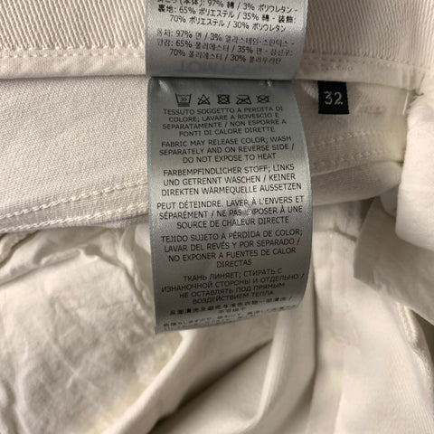 TOM FORD Size 32 Silver Cotton & Elastane Metallic Zip Fly Jeans