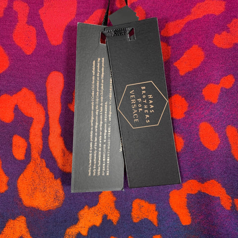 VERSACE Size XXXL Orange Pink Animal Print Cotton Short Sleeve T-shirt