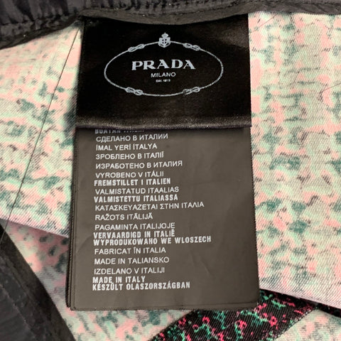 PRADA Size S Pink Teal Geometric Wool Blend Slim Fit Flared Dress Pants