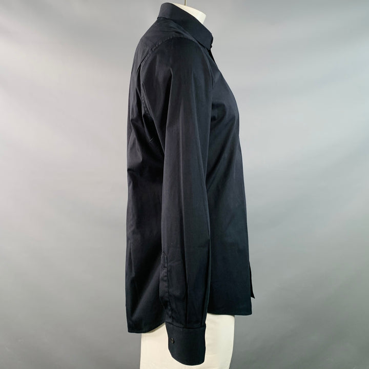 DOLCE & GABBANA Size L Black Cotton Blend Button Up Long Sleeve Shirt