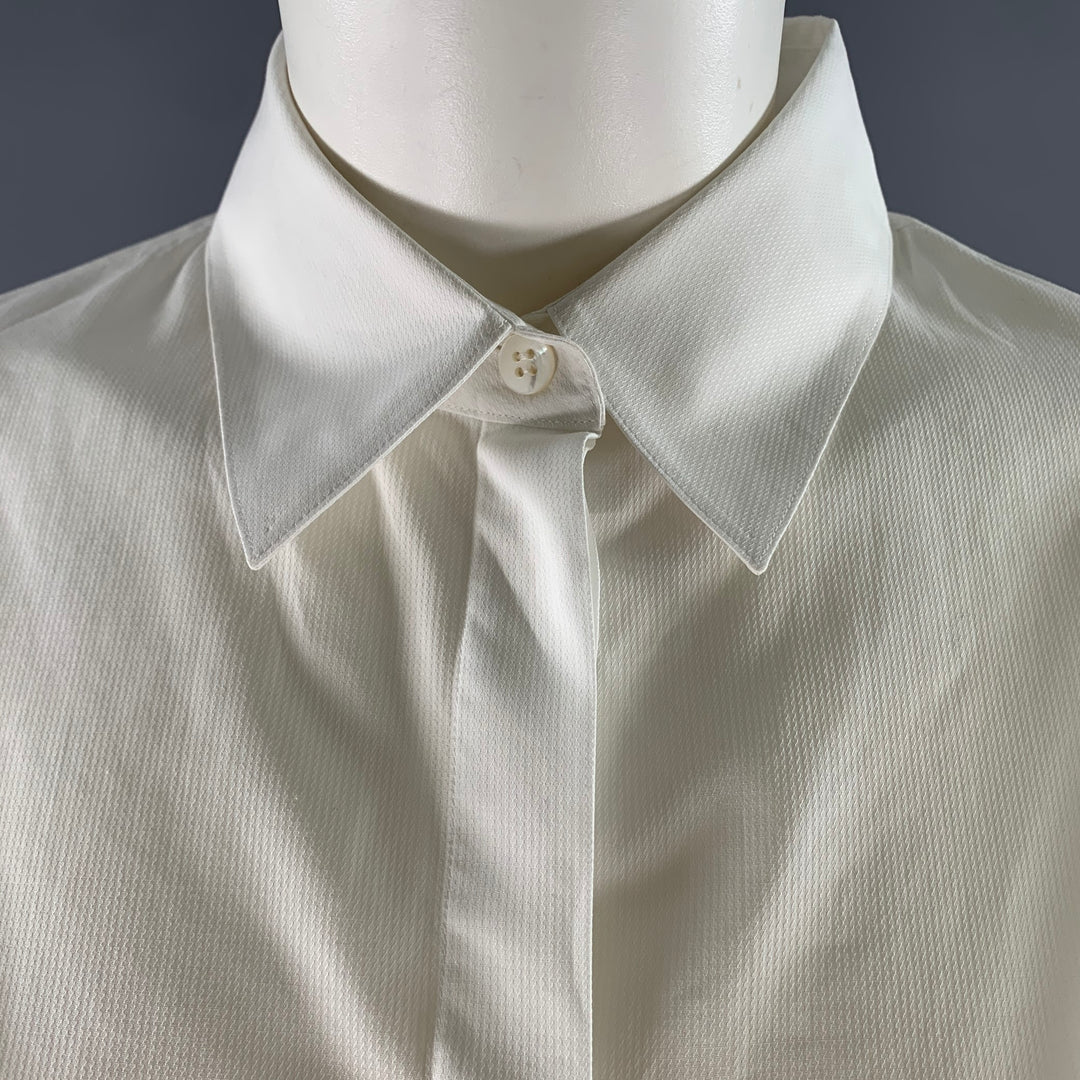 THE ROW Size 12 White Cotton Dress Shirt