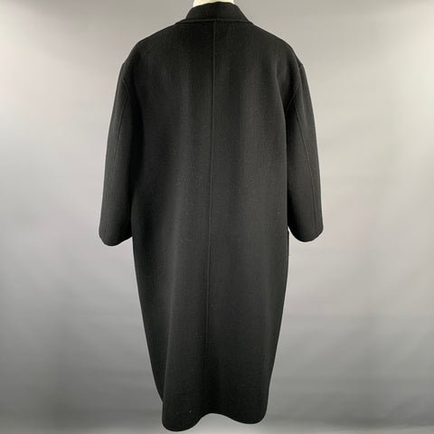 ISSEY MIYAKE Size M Black Wool Nylon Patch Pocket Coat