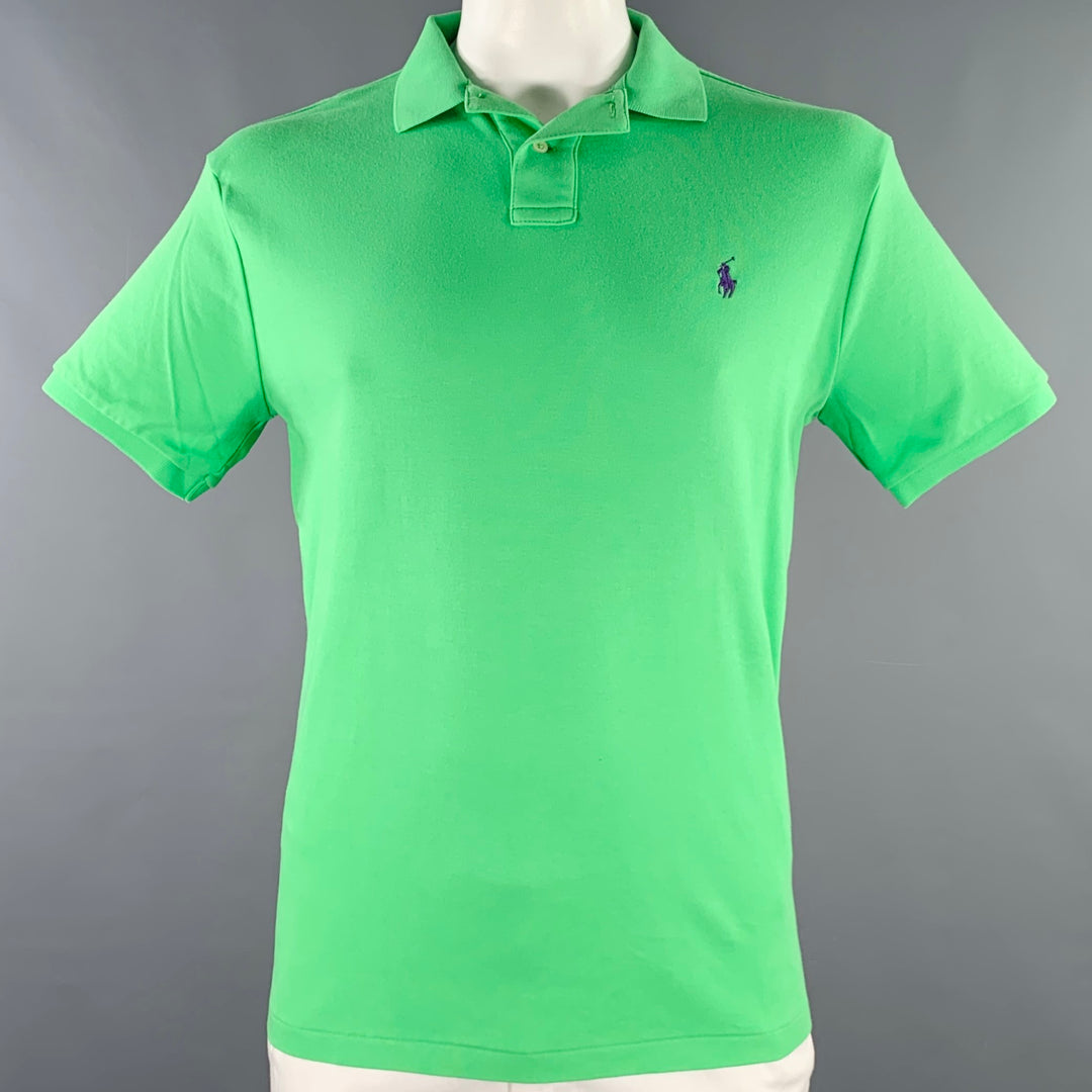 POLO by RALPH LAUREN Size L Lime Green Cotton Half Placket Polo