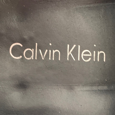 CALVIN KLEIN Size 9.5 Gareth Black Patent Leather Derby Lace-Up Shoes