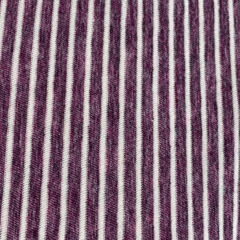 BRUNELLO CUCINELLI Size S Purple White Stripe Cotton Spread Collar Long Sleeve Shirt