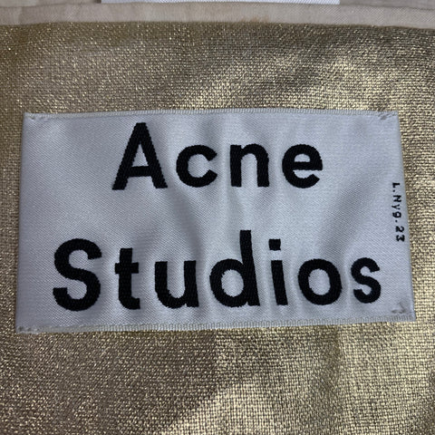 ACNE STUDIOS Size 36 Gold Linen Single Button Sport Coat