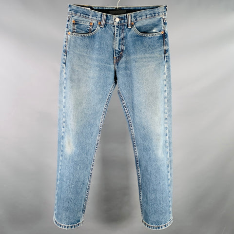 LEVI STRAUSS Size 32 Blue Distressed Cotton Straight Five Pockets Jeans