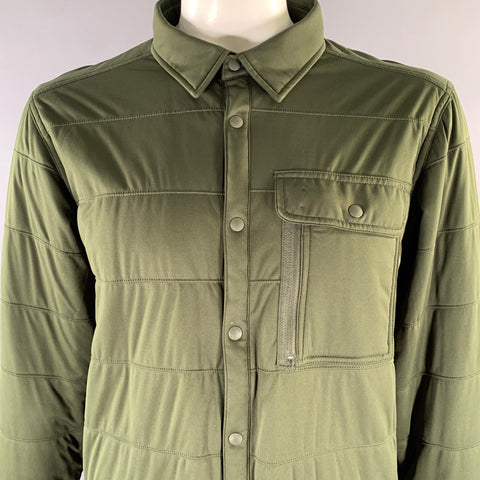 SNOW PEAK Size XXL Green Quilted Polyester Shirt Jacket
