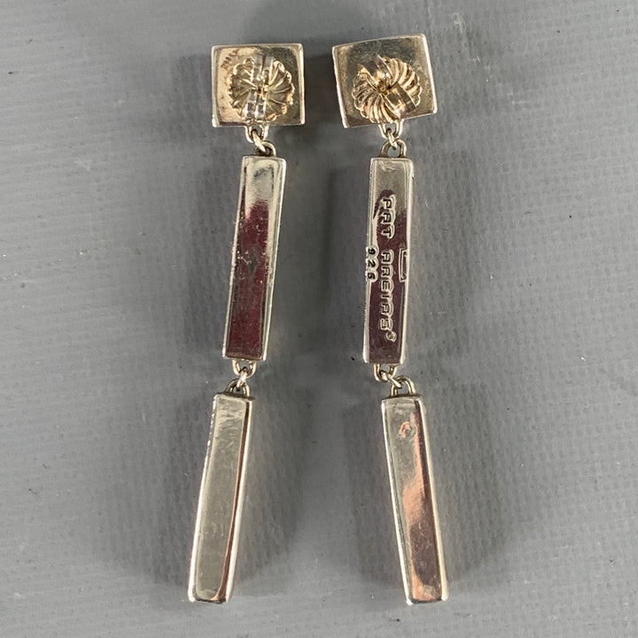 PAT AREIAS Silver Green Turquoises Sterling Silver Post Earrings