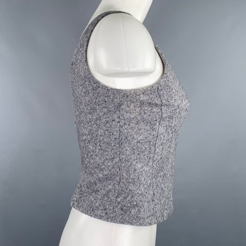 GEOFFREY BEENE Size 4 Grey Heather Sleeveless Casual Top