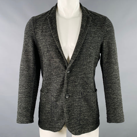 ROBERT GELLER Cardigan en tricot gris anthracite en mélange de polyester, taille S, col à revers