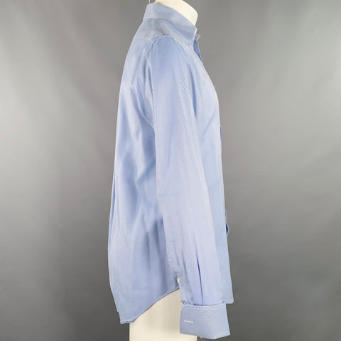 EMPORIO ARMANI Size M Blue White Stripe French Cuff Long Sleeve Shirt