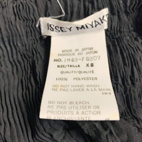 ISSEY MIYAKE Size XS Black Polyester Wrinkled Pencil Midi Skirt