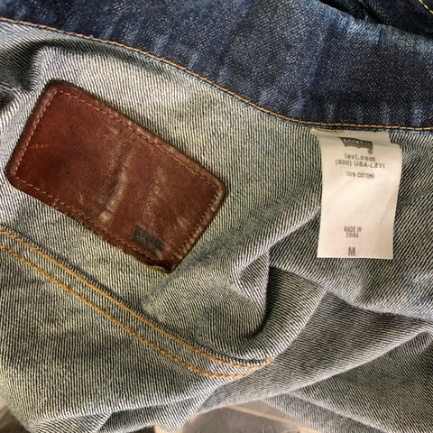 LEVI'S Size M Navy Indigo Pleated Cotton Dagger Jacket